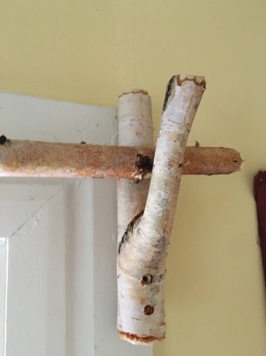 Birch pole curtain rod, rustic decor, birch logs, white birch decor, cottage decor.