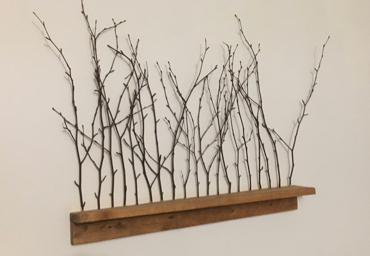 Birch twig wall shelf, nature inspired decor, cottage decor.