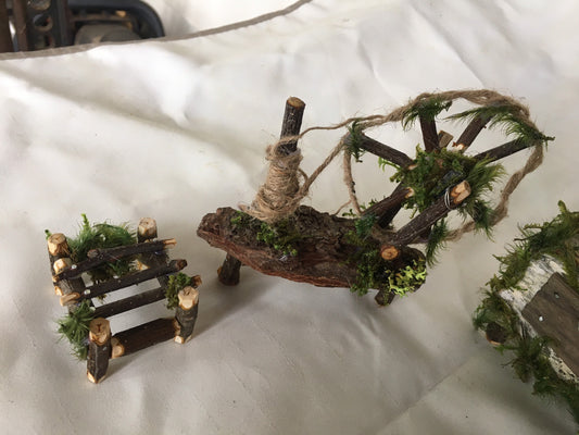 miniature Spinning wheel, one of a kind, fairy garden