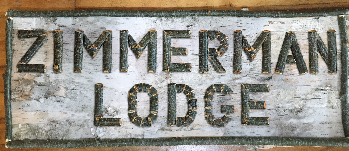 Zimmerman Lodge custom sign