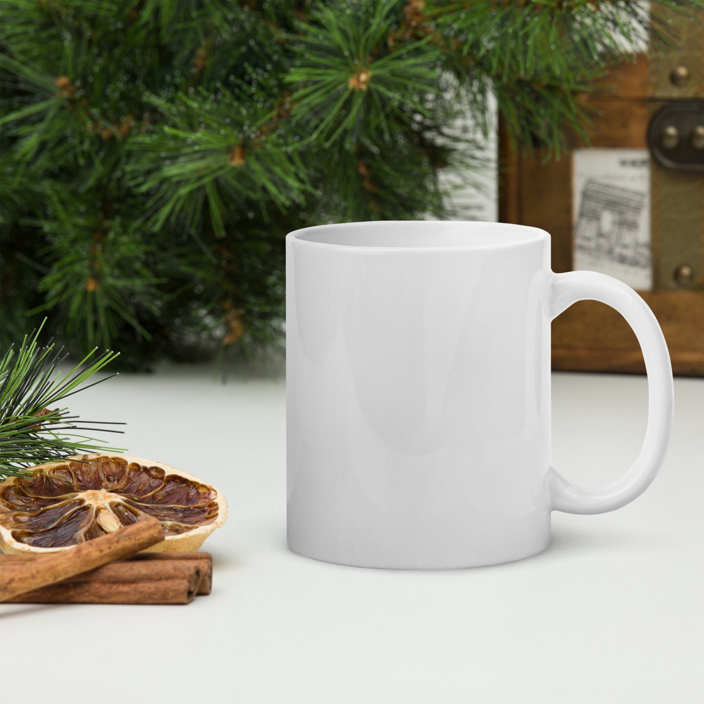 Moss Boss White glossy mug
