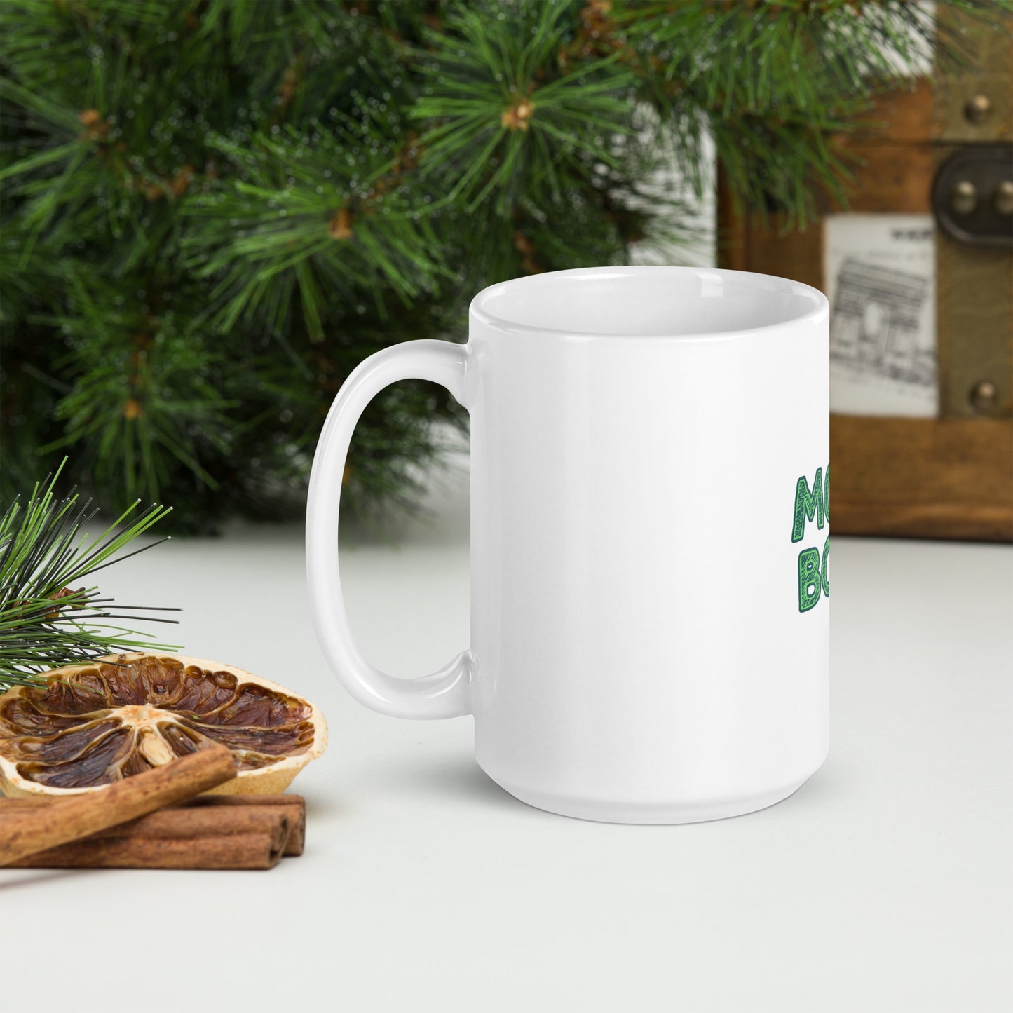 Moss Boss White glossy mug