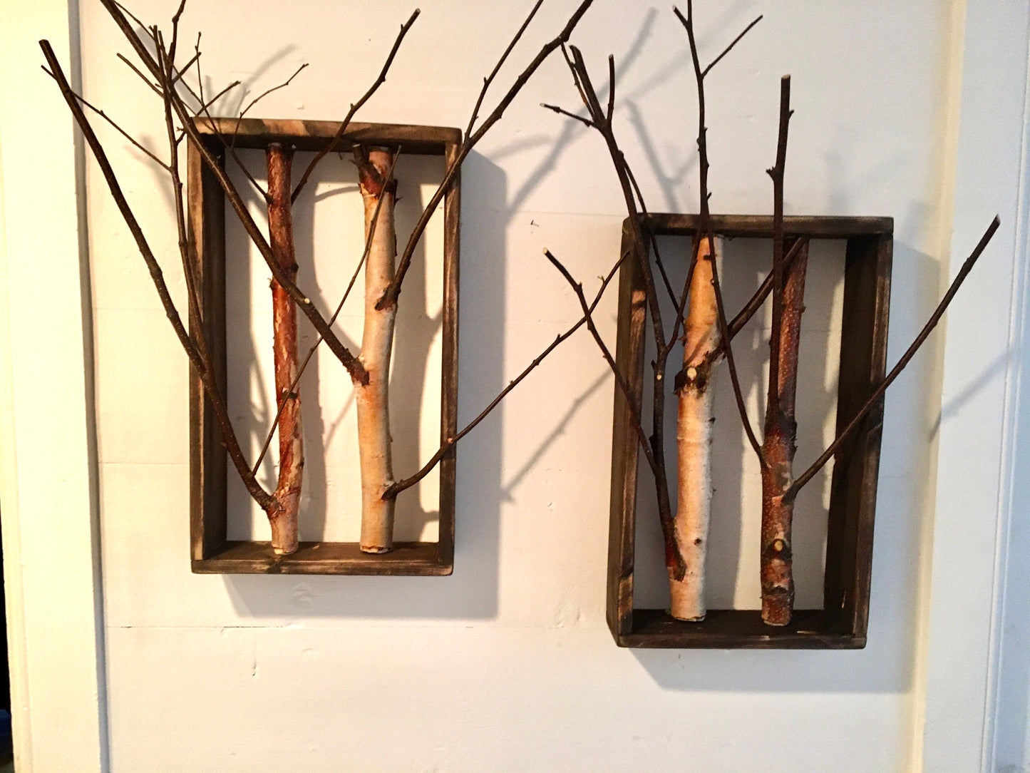 A walk in the woods, Rustic 3d birch shadow box, wall decor, rustic decor, cabin decor, nature inspired decor, custom orders welcome